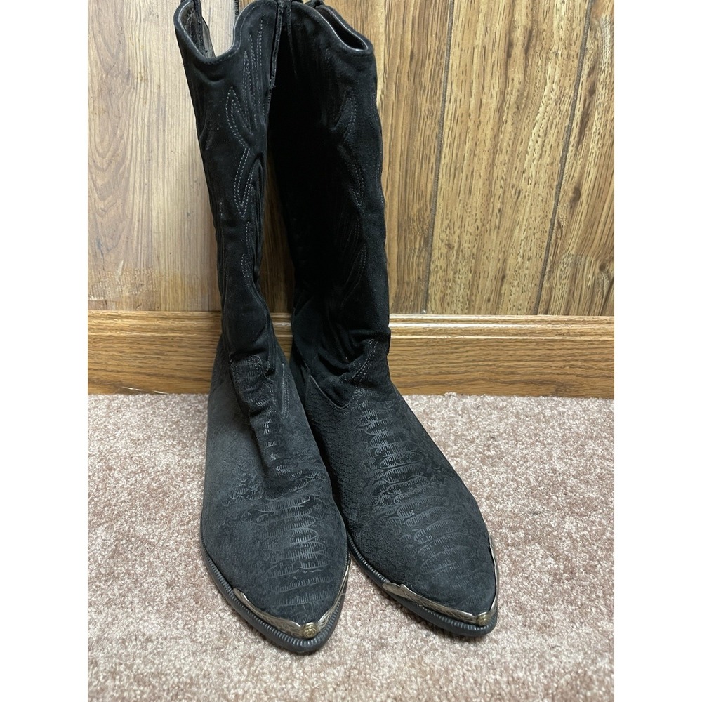 ZODIAC Womens Leather Cowboy Boots Western Cowgirl Vintage Size 8 Black